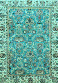 Oriental Light Blue Traditional Rug, abs3219lblu