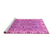 Sideview of Machine Washable Oriental Pink Traditional Rug, wshabs3219pnk