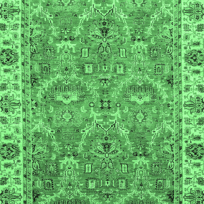 Machine Washable Oriental Emerald Green Traditional Area Rugs, wshabs3219emgrn