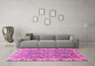 Machine Washable Oriental Pink Traditional Rug in a Living Room, wshabs3219pnk