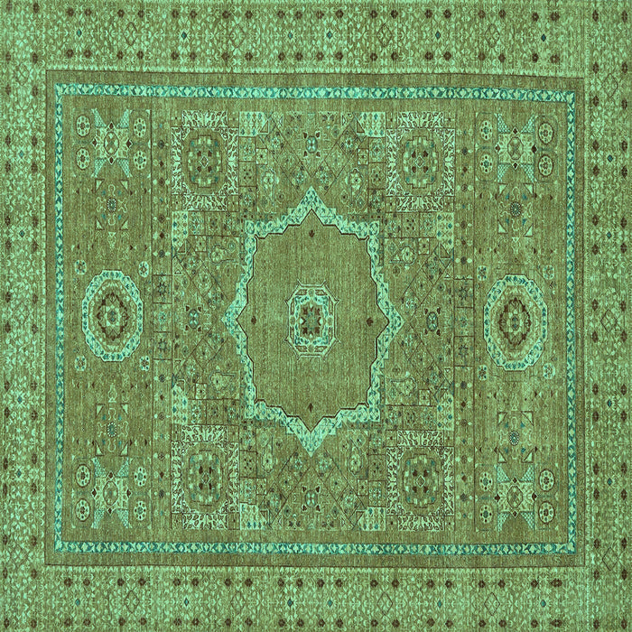 Square Abstract Turquoise Modern Rug, abs321turq