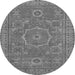 Round Abstract Gray Modern Rug, abs321gry