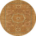 Round Abstract Orange Modern Rug, abs321