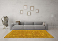 Machine Washable Abstract Yellow Modern Rug, wshabs321yw