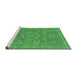 Sideview of Machine Washable Abstract Emerald Green Modern Area Rugs, wshabs321emgrn