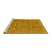 Sideview of Machine Washable Abstract Yellow Modern Rug, wshabs321yw