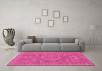 Machine Washable Abstract Pink Modern Rug, wshabs321pnk