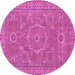 Round Abstract Purple Modern Rug, abs321pur