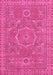 Machine Washable Abstract Pink Modern Rug, wshabs321pnk