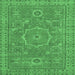 Square Machine Washable Abstract Emerald Green Modern Area Rugs, wshabs321emgrn