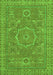 Machine Washable Abstract Green Modern Area Rugs, wshabs321grn