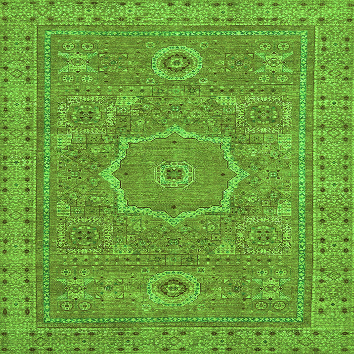 Square Abstract Green Modern Rug, abs321grn