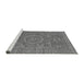 Sideview of Machine Washable Abstract Gray Modern Rug, wshabs321gry