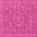 Square Machine Washable Abstract Pink Modern Rug, wshabs321pnk