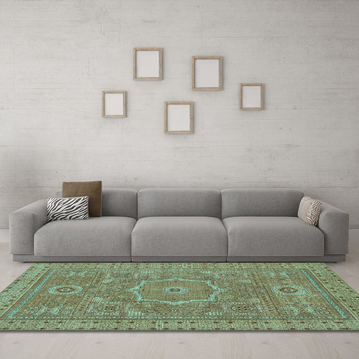 Machine Washable Abstract Light Blue Modern Rug in a Living Room, wshabs321lblu