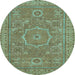 Round Abstract Light Blue Modern Rug, abs321lblu