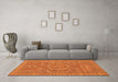 Machine Washable Abstract Orange Modern Area Rugs in a Living Room, wshabs321org