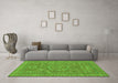 Machine Washable Abstract Green Modern Area Rugs in a Living Room,, wshabs321grn