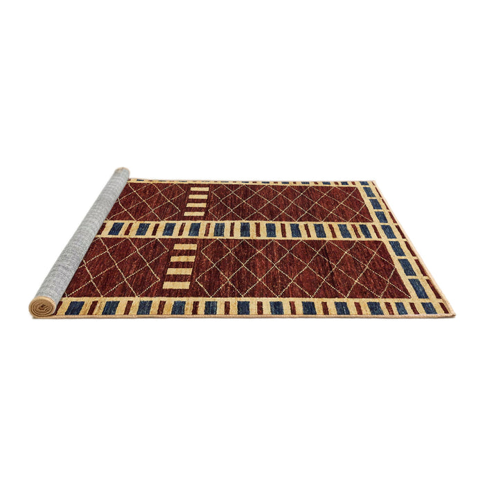 Sideview of Machine Washable Abstract Dark Red Rug, wshabs322