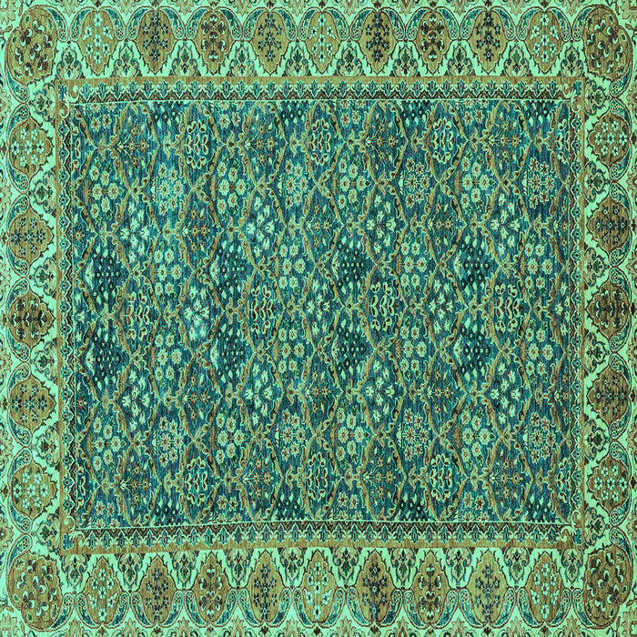 Square Abstract Turquoise Modern Rug, abs3220turq