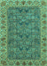 Abstract Turquoise Modern Rug, abs3220turq