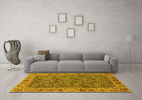 Machine Washable Abstract Yellow Modern Rug, wshabs3220yw