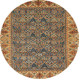 Round Abstract Metallic Gold Modern Rug, abs3220