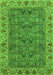 Machine Washable Abstract Green Modern Area Rugs, wshabs3220grn