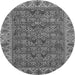 Round Abstract Gray Modern Rug, abs3220gry