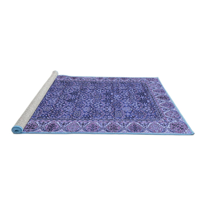 Sideview of Machine Washable Abstract Blue Modern Rug, wshabs3220blu