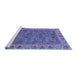 Sideview of Machine Washable Abstract Blue Modern Rug, wshabs3220blu