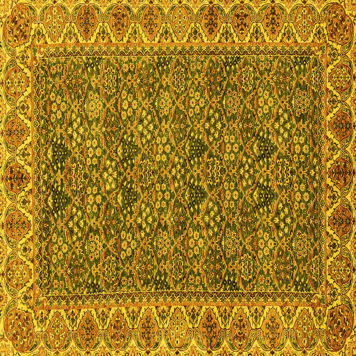 Square Abstract Yellow Modern Rug, abs3220yw