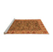 Sideview of Machine Washable Abstract Orange Modern Area Rugs, wshabs3220org