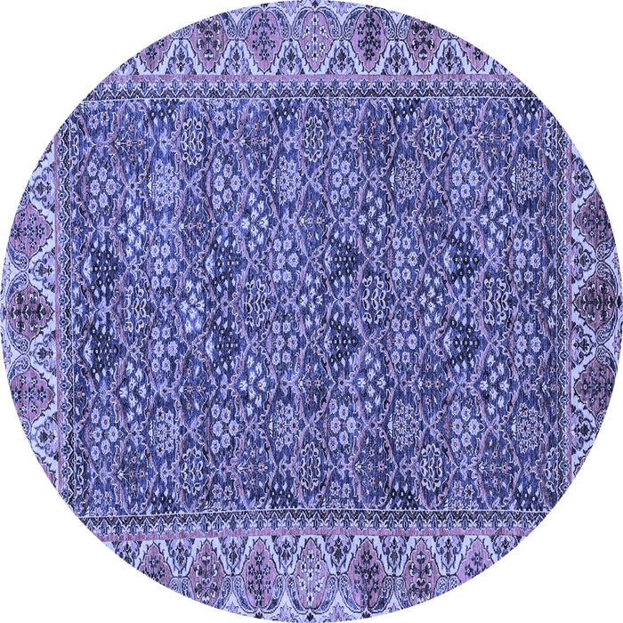 Round Abstract Blue Modern Rug, abs3220blu