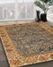 Abstract Metallic Gold Modern Rug in Family Room, abs3220