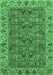 Machine Washable Abstract Emerald Green Modern Area Rugs, wshabs3220emgrn