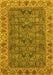 Abstract Yellow Modern Rug, abs3220yw