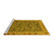 Sideview of Machine Washable Abstract Yellow Modern Rug, wshabs3220yw