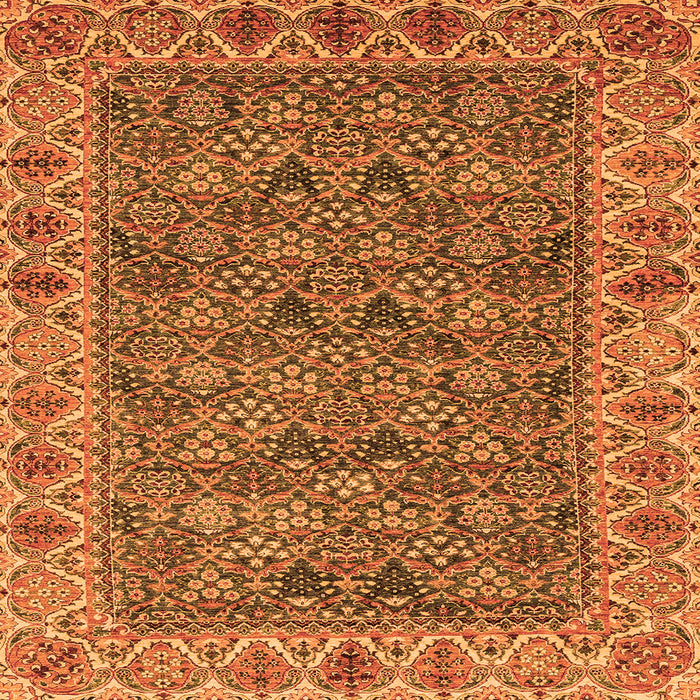 Square Machine Washable Abstract Orange Modern Area Rugs, wshabs3220org