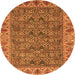 Round Abstract Orange Modern Rug, abs3220org