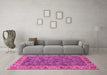 Machine Washable Abstract Pink Modern Rug in a Living Room, wshabs3220pnk