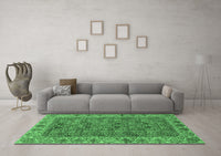 Machine Washable Abstract Emerald Green Modern Rug, wshabs3220emgrn