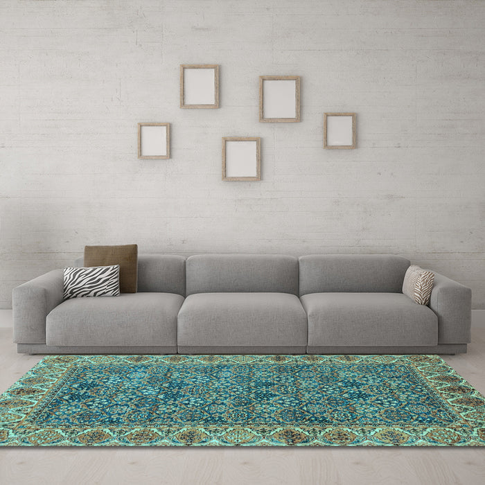 Machine Washable Abstract Light Blue Modern Rug in a Living Room, wshabs3220lblu