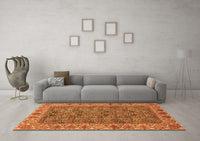 Machine Washable Abstract Orange Modern Rug, wshabs3220org