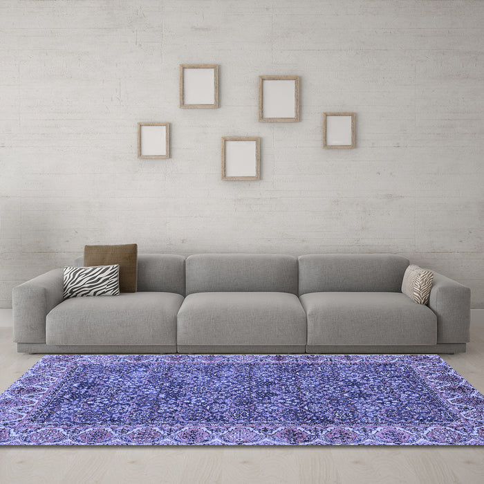 Machine Washable Abstract Blue Modern Rug in a Living Room, wshabs3220blu