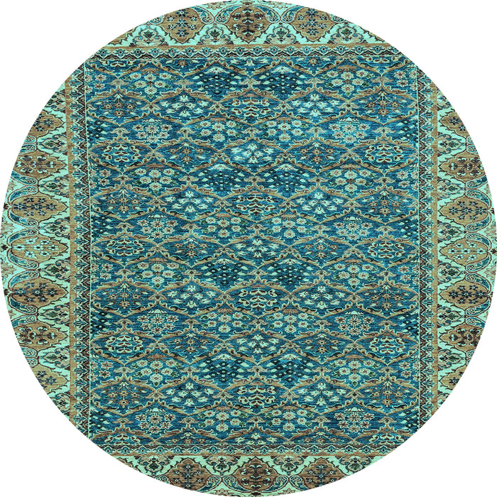Round Machine Washable Abstract Light Blue Modern Rug, wshabs3220lblu