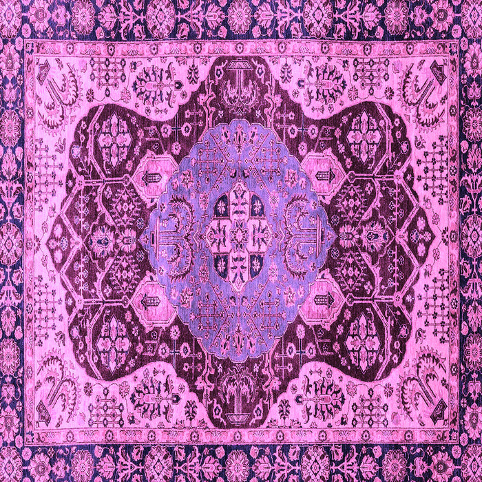 Square Machine Washable Persian Purple Traditional Area Rugs, wshabs3221pur