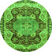 Round Persian Green Traditional Rug, abs3221grn