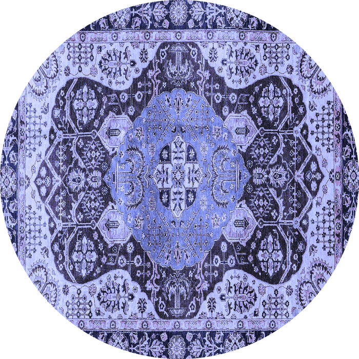 Round Persian Blue Traditional Rug, abs3221blu
