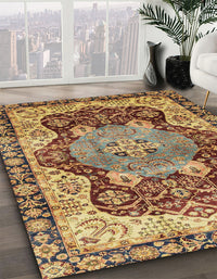 Abstract Red Brown Persian Rug, abs3221